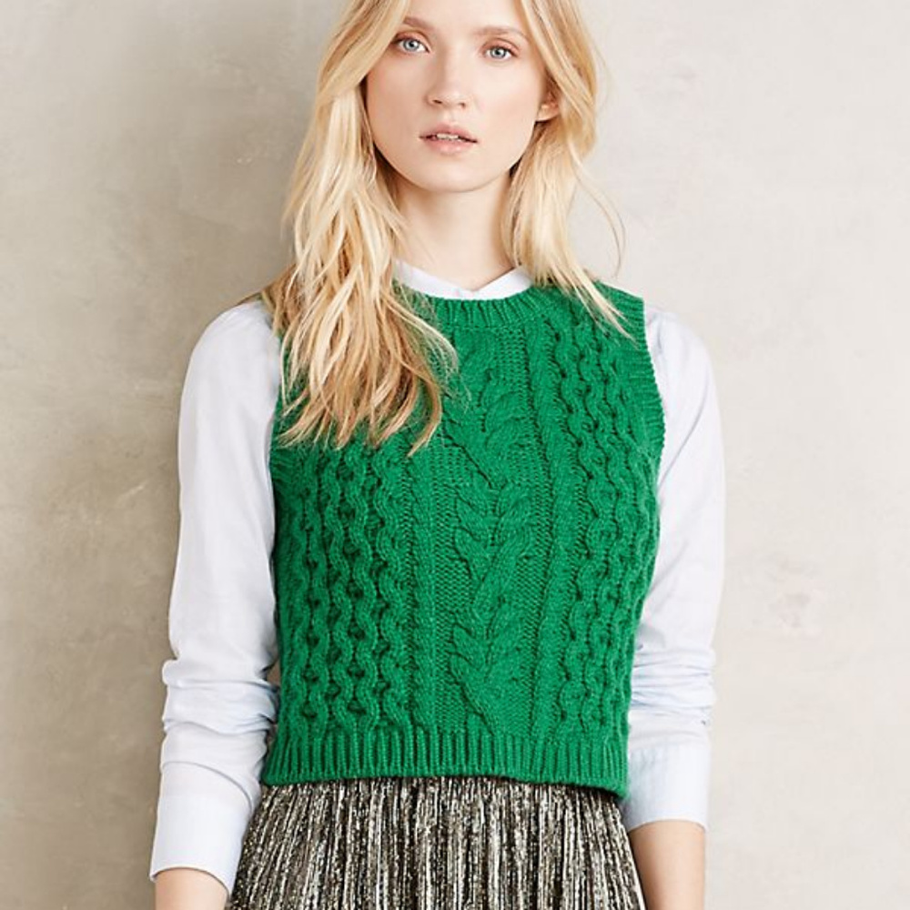 ANTHROPOLOGIE | FISHERMAN SWEATER VEST